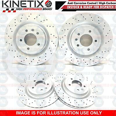#ad FOR AUDI A8 S8 FSI W12 FRONT REAR DRILLED PERFORMANCE BRAKE DISCS 385mm 335mm GBP 479.99