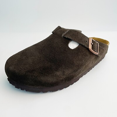 #ad Birkenstock Boston Soft Suede Leather comfort slippers Women#x27; shoes Mocha Narrow $109.00