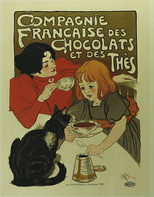 T A Steinlen Swiss 1859 1923 Colored Lithograph Chocolats de la Compagnie $1780.21