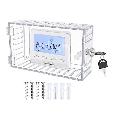 Thermostat Cover Large Universal Combination Lock Clear Box Guard Wall Mounted $15.02