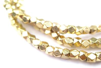 Diamond Cut Faceted Gold Color Beads 3mm Brass 24 Inch Strand #ad $12.00