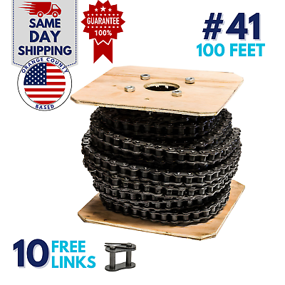 #ad #41 Roller Chain 100 Feet with 10 Connecting Links $120.99