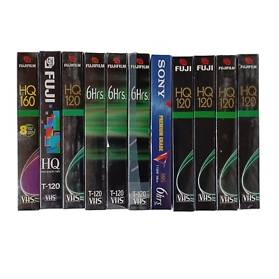 #ad Blank VHS Tapes T 120 HQ 120 HQ 160 Fujifilm Fuji Lot of 11 Sealed $15.99