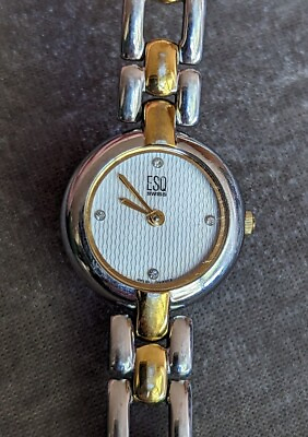 ESQ Swiss E5253 Women#x27;s Two tone 22mm Round Swiss Quartz Watch $13.50
