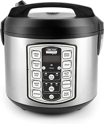 #ad Aroma Digital Rice Cooker and Food Steamer 20 cup Stainless Nonstick Silver B $105.66