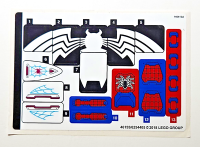 #ad Lego Part 76115stk01 Sticker Sheet for Set 76115 Spider Mech vs. Venom $6.00