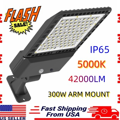 #ad 300W LED Security Area Light Shoebox Outdoor Parking Lot Lights Directly Mount $148.00