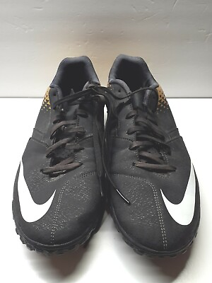 Nike BOMBA Gold Black Indoor Soccer Turf Shoes Sz 11.5 Men#x27;s 826485 077 $23.09