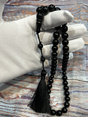 #ad Oltu Stone Black Amber Prayer beads Rosary Tasbeeh سبحة كهرب اسود اولتو ارزروم $59.99