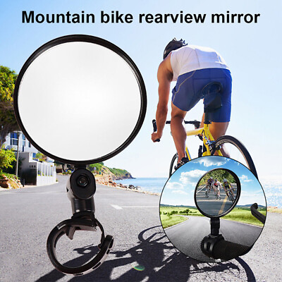 #ad 1pcs 360° Rotate Bike Bicycle Cycling Side Rear View Handlebar Rearview Mirror $1.99