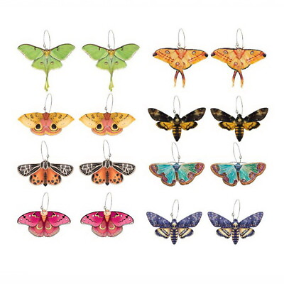 Women 925 Silver Hoop Butterfly Drop Dangle Moth Wings Earrings Wedding Jewelry C $4.18