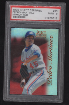 #ad 1996 SELECT CERTIFIED MIRROR RED #93 PEDRO MARTINEZ SP 1 90 GRADED PSA 9 MINT $479.95