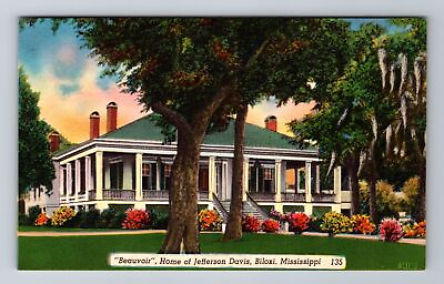 Biloxi MS Mississippi Beauvoir Home of Jefferson Davis Vintage Postcard $7.99