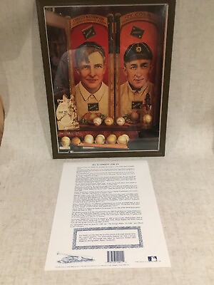 #ad Vintage Montage Glass Framed Certified Print CHRISTY MATHEWSON TY COBB 11x14 $35.95