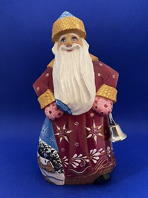 #ad Santa quot;Father Frostquot; Hand Carved Painted Marked $135.00