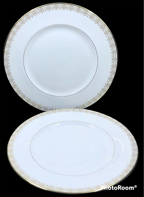 2 Vintage Royal Doulton Gold Lace Bread Plates Cream Porcelain Gold Trim 6.5” $32.95