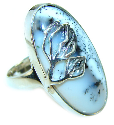 #ad Top Quality Dendritic Agate .925 Sterling Silver handcrafted Ring size: 8 $92.61