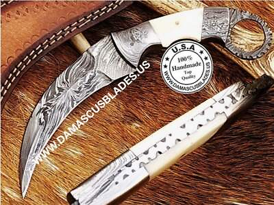 #ad Custom handmade Damascus Steel karambit handle made of Camel bone $24.99