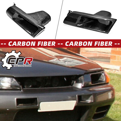 #ad Carbon Fiber For Nissan R32 GTR GTS Front Vented Headlight Replacement LHS 1Pcs $278.21