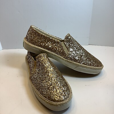 #ad Jack Rogers Gold Glitter Slip On Shoes Sneakers Loafers Women#x27;s Size 6.5M New $15.99