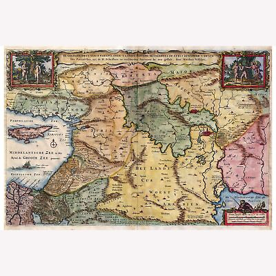 #ad Holy Land Historical Map Antique Reproduction Biblical Illustrations Publi $39.99