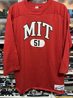 Vintage MIT Massachusetts Institute Of Technology T Shirt Large Champion VTG 80s $49.85