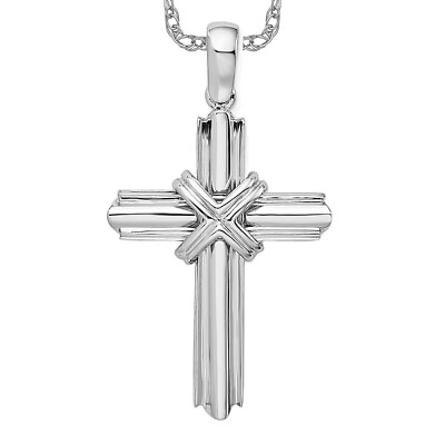 #ad 925 Sterling Silver Small Round x Holy Cross Necklace Religious Pendant Jesus... $152.00