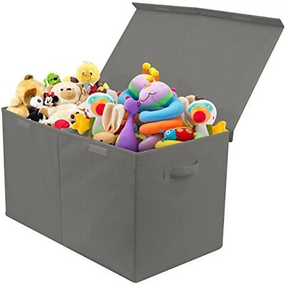#ad Large Toy Chest with Flip Top Lid Kids Collapsible Toy Box Storage $21.59