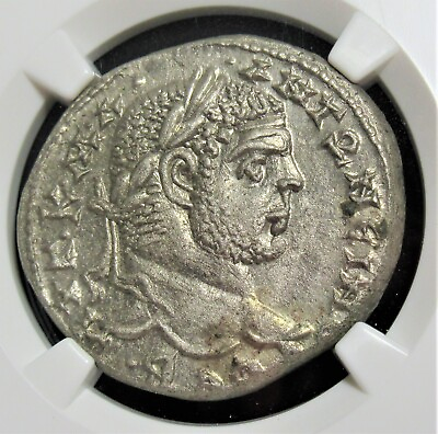 #ad SYRIA Laodiceia ad Mare. Caracalla AD 198 217 . AR tetradrachm NGC MS 5 5 3 5 $588.88