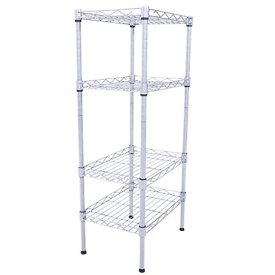 #ad Adjustable 4 Tier Metal Storage Rack Shelves Kitchen Storage Home Standing $32.99