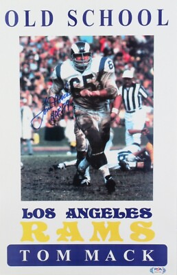 Signed Tom Mack Los Angeles rams 11X17 Poster w COA $89.00