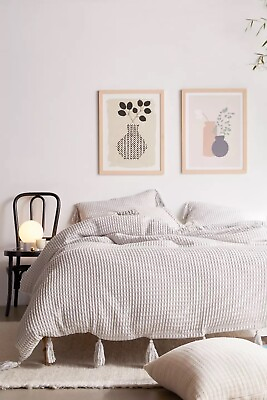 #ad NEW Urban Outfitters King Waffle Weave Duvet Cover Gray Z530 $148.00
