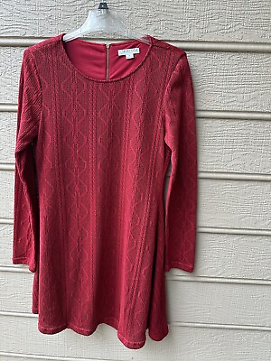 #ad Women#x27;s LOVERICHE Long Sleeve Cranberry Cable Knit Sweater Dress Size L $15.00