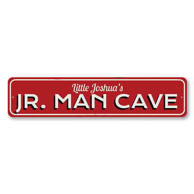 #ad Personalized Jr. Man Cave Name Playroom Aluminum Metal Decor Sign $58.05