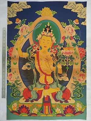 H 35 inch ChineseTibetan Painting Thangka Buddha Portrayal Decoration Collection $28.00