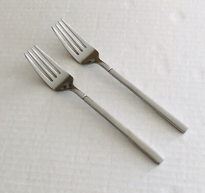 #ad Hampton Silversmiths Stainless HS19 Square Handle 2 Salad Forks $9.00