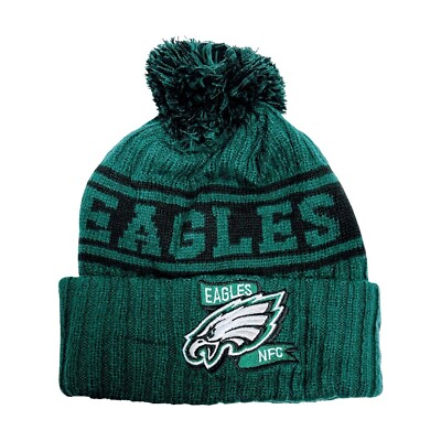 #ad Philadelphia Eagles Hat Team Cuffed Fleece Lined Knit Beanie Removable Pom $16.99
