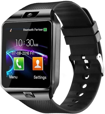 SmartWatch for iPhone Android Women Men with SIM Card Slot SD Camera Pedometer $32.22