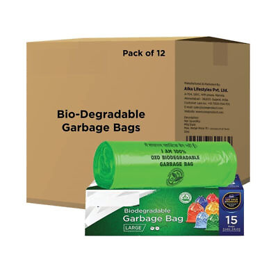 #ad Biodegradable Large Garbage Bags For Home Cleaning Pack of 12 24 X 32 Inch $41.97