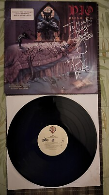 #ad Dio Dream Evil promo signed LP by entire band Ronnie James Dio $1000.00