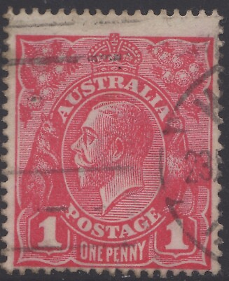 #ad Australia KGV 1d red SW VIII 56 quot;roo#x27;s tongue outquot; used 2 AU $14.99
