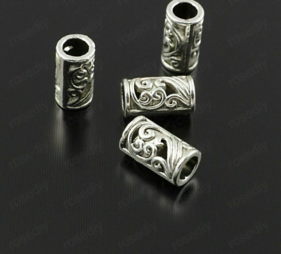 #ad 100pcs Alloy Tube Spacer Beads 8.5x5mm Antique Silver Space Bead Jewelry Making $33.66
