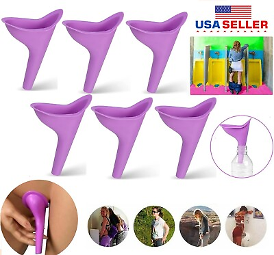 #ad 6PCS Portable Female Woman Ladies She Urinal Urine Wee Funnel Camping Travel Loo $8.36