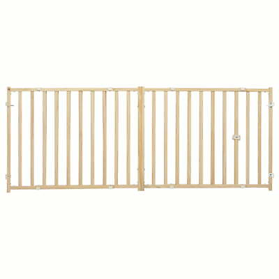 #ad Extra Wide Wooden Dog Gate 24quot; High Pet Gate Expands from 50quot; 94quot; inches $37.88