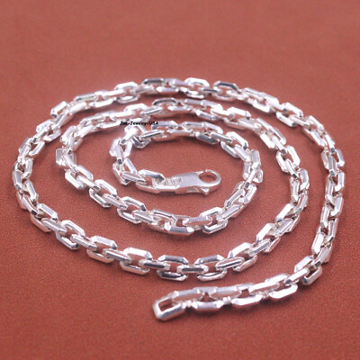 #ad Real 925 Sterling Silver 6mm Big Cable Link Chain Necklace 23.6inch Stamp S925 $172.49