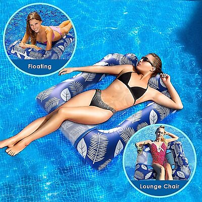 #ad Inflatable Pool Lounger Float Rafts Swimming Pool Mattress Outdoor Summer Fun US $16.99