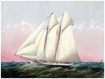 #ad 8978.Large sail boat sailing in tranquil ocean.POSTER.decor Home Office art $60.00