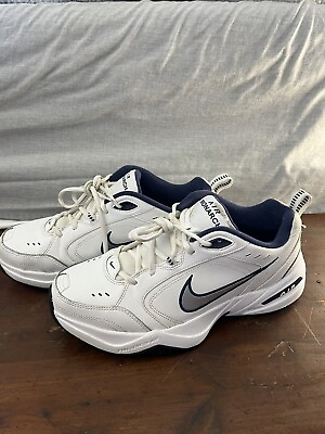 Nike Air Monarch IV Mens Size 10.5 White Blue Lace Up Sneaker Shoes 415445 102 $30.00