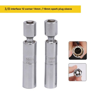 #ad 14MM 16MM Thin Wall Magnetic Swivel Spark Plug Socket 12 Point Removal Tools $9.89