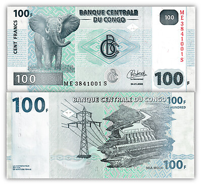 #ad Congo 100 Francs 2022 P 98c Uncirculated $1.05